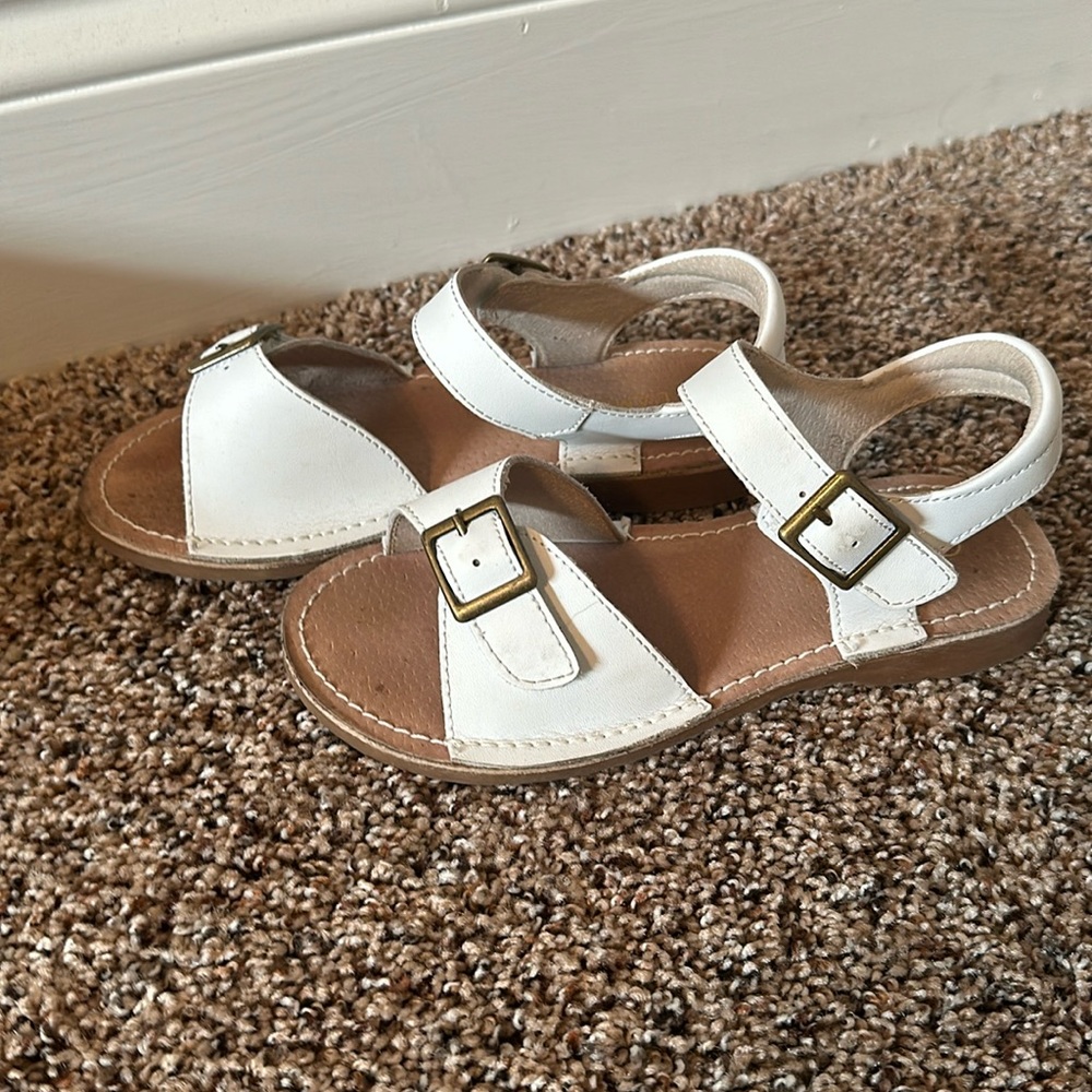 L'Amour White Kids Sandals with Buckle